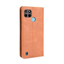 For OPPO Realme C21Y Magnetic Buckle Retro Pattern Horizontal Flip Leather Case with Holder & Card Slot & Wallet(Brown)