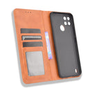 For OPPO Realme C21Y Magnetic Buckle Retro Pattern Horizontal Flip Leather Case with Holder & Card Slot & Wallet(Brown)