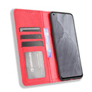 For OPPO Realme GT Master Magnetic Buckle Retro Pattern Horizontal Flip Leather Case with Holder & Card Slot & Wallet(Red)