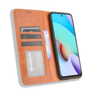 For Xiaomi Redmi 10 Magnetic Buckle Retro Pattern Horizontal Flip Leather Case with Holder & Card Slot & Wallet(Brown)