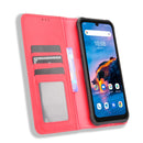 For UMIDIGI Bison Pro Magnetic Buckle Retro Pattern Horizontal Flip Leather Case with Holder & Card Slot & Wallet(Red)