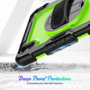 Shockproof Silicone + PC Protective Tablet Case with Holder & Shoulder Strap & Pen Slot For iPad mini 6(Yellow Green + Black)