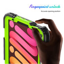 Shockproof Silicone + PC Protective Tablet Case with Holder & Shoulder Strap & Pen Slot For iPad mini 6(Yellow Green + Black)
