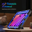 Shockproof Silicone + PC Protective Tablet Case with Holder & Shoulder Strap & Pen Slot For iPad mini 6(Blue + Black)