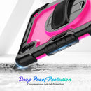 Shockproof Silicone + PC Protective Tablet Case with Holder & Shoulder Strap & Pen Slot For iPad mini 6(Rose Red + Black)