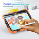 Shockproof Silicone + PC Protective Tablet Case with Holder & Shoulder Strap & Pen Slot For iPad mini 6(Black + Orange)
