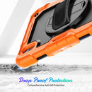 Shockproof Silicone + PC Protective Tablet Case with Holder & Shoulder Strap & Pen Slot For iPad mini 6(Black + Orange)