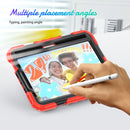 Shockproof Silicone + PC Protective Tablet Case with Holder & Shoulder Strap & Pen Slot For iPad mini 6(Black + Red)