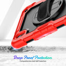 Shockproof Silicone + PC Protective Tablet Case with Holder & Shoulder Strap & Pen Slot For iPad mini 6(Black + Red)