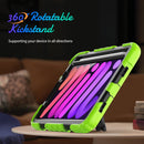 Shockproof Silicone + PC Protective Tablet Case with Holder & Shoulder Strap & Pen Slot For iPad mini 6(Black + Yellow Green)