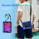 Shockproof Silicone + PC Protective Tablet Case with Holder & Shoulder Strap & Pen Slot For iPad mini 6(Black + Blue)