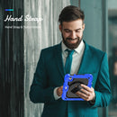 Shockproof Silicone + PC Protective Tablet Case with Holder & Shoulder Strap & Pen Slot For iPad mini 6(Black + Blue)