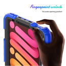 Shockproof Silicone + PC Protective Tablet Case with Holder & Shoulder Strap & Pen Slot For iPad mini 6(Black + Blue)