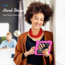 Shockproof Silicone + PC Protective Tablet Case with Holder & Shoulder Strap & Pen Slot For iPad mini 6(Black + Rose Red)