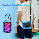 Shockproof Silicone + PC Protective Tablet Case with Holder & Shoulder Strap & Pen Slot For iPad mini 6(Black + Light Blue)