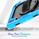 Shockproof Silicone + PC Protective Tablet Case with Holder & Shoulder Strap & Pen Slot For iPad mini 6(Black + Light Blue)