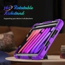 Shockproof Silicone + PC Protective Tablet Case with Holder & Shoulder Strap & Pen Slot For iPad mini 6(Black + Purple)