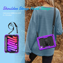 Shockproof Silicone + PC Protective Tablet Case with Holder & Shoulder Strap & Pen Slot For iPad mini 6(Black + Purple)