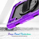 Shockproof Silicone + PC Protective Tablet Case with Holder & Shoulder Strap & Pen Slot For iPad mini 6(Black + Purple)