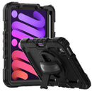 Shockproof Silicone + PC Protective Tablet Case with Holder & Shoulder Strap & Pen Slot For iPad mini 6(Black)
