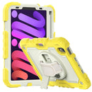 Shockproof Silicone + PC Protective Tablet Case with Holder & Shoulder Strap & Pen Slot For iPad mini 6(Beige + Yellow)