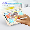 Shockproof Silicone + PC Protective Tablet Case with Holder & Shoulder Strap & Pen Slot For iPad mini 6(Beige + Rose Gold)