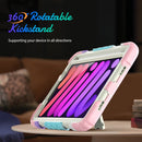 Shockproof Silicone + PC Protective Tablet Case with Holder & Shoulder Strap & Pen Slot For iPad mini 6(Beige + Camouflage Pink)