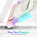 Shockproof Silicone + PC Protective Tablet Case with Holder & Shoulder Strap & Pen Slot For iPad mini 6(Beige + Camouflage Pink)