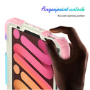 Shockproof Silicone + PC Protective Tablet Case with Holder & Shoulder Strap & Pen Slot For iPad mini 6(Beige + Camouflage Pink)