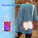 Shockproof Silicone + PC Protective Tablet Case with Holder & Shoulder Strap & Pen Slot For iPad mini 6(Beige + Camouflage Red)