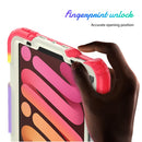 Shockproof Silicone + PC Protective Tablet Case with Holder & Shoulder Strap & Pen Slot For iPad mini 6(Beige + Camouflage Red)