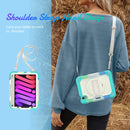 Shockproof Silicone + PC Protective Tablet Case with Holder & Shoulder Strap & Pen Slot For iPad mini 6(Beige + Camouflage Blue)