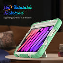 Shockproof Silicone + PC Protective Tablet Case with Holder & Shoulder Strap & Pen Slot For iPad mini 6(Beige + Light Green)