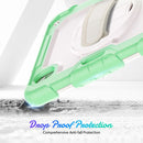 Shockproof Silicone + PC Protective Tablet Case with Holder & Shoulder Strap & Pen Slot For iPad mini 6(Beige + Light Green)