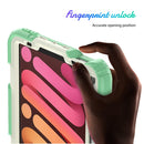 Shockproof Silicone + PC Protective Tablet Case with Holder & Shoulder Strap & Pen Slot For iPad mini 6(Beige + Light Green)
