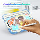 Shockproof Silicone + PC Protective Tablet Case with Holder & Shoulder Strap & Pen Slot For iPad mini 6(Beige + Cyan)