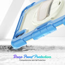 Shockproof Silicone + PC Protective Tablet Case with Holder & Shoulder Strap & Pen Slot For iPad mini 6(Beige + Cyan)