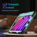 Shockproof Silicone + PC Protective Tablet Case with Holder & Shoulder Strap & Pen Slot For iPad mini 6(Light Blue + Black)