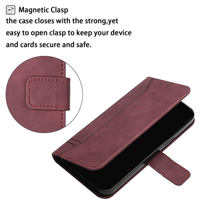 For Motorola Moto G60S Retro Skin Feel Horizontal Flip Soft TPU + PU Leather Case with Holder & Card Slots & Photo Frame(Wine Red)