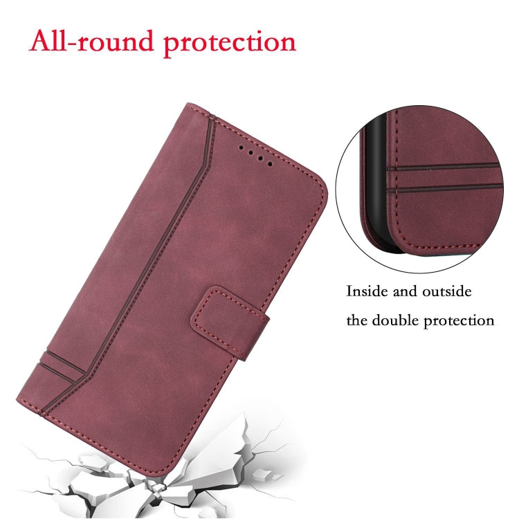 For Motorola Moto G60S Retro Skin Feel Horizontal Flip Soft TPU + PU Leather Case with Holder & Card Slots & Photo Frame(Wine Red)