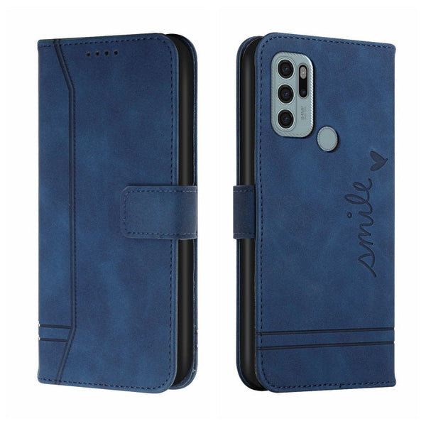 For Motorola Moto G60S Retro Skin Feel Horizontal Flip Soft TPU + PU Leather Case with Holder & Card Slots & Photo Frame(Blue)