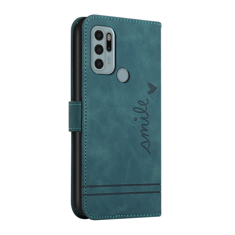 For Motorola Moto G60S Retro Skin Feel Horizontal Flip Soft TPU + PU Leather Case with Holder & Card Slots & Photo Frame(Dark Green)