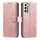 For Samsung Galaxy S21 FE 5G Calf Texture Buckle Horizontal Flip Leather Case with Holder & Card Slots & Wallet(Rose Gold)