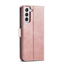 For Samsung Galaxy S21 FE 5G Calf Texture Buckle Horizontal Flip Leather Case with Holder & Card Slots & Wallet(Rose Gold)