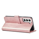 For Samsung Galaxy S21 FE 5G Calf Texture Buckle Horizontal Flip Leather Case with Holder & Card Slots & Wallet(Rose Gold)