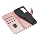 For Samsung Galaxy S21 FE 5G Calf Texture Buckle Horizontal Flip Leather Case with Holder & Card Slots & Wallet(Rose Gold)