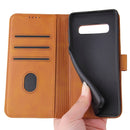 For Samsung Galaxy S10 Calf Texture Buckle Horizontal Flip Leather Case with Holder & Card Slots & Wallet(Khaki)