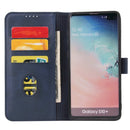 For Samsung Galaxy S10 Calf Texture Buckle Horizontal Flip Leather Case with Holder & Card Slots & Wallet(Blue)