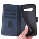 For Samsung Galaxy S10 Calf Texture Buckle Horizontal Flip Leather Case with Holder & Card Slots & Wallet(Blue)