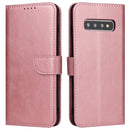 For Samsung Galaxy S10 Calf Texture Buckle Horizontal Flip Leather Case with Holder & Card Slots & Wallet(Rose Gold)